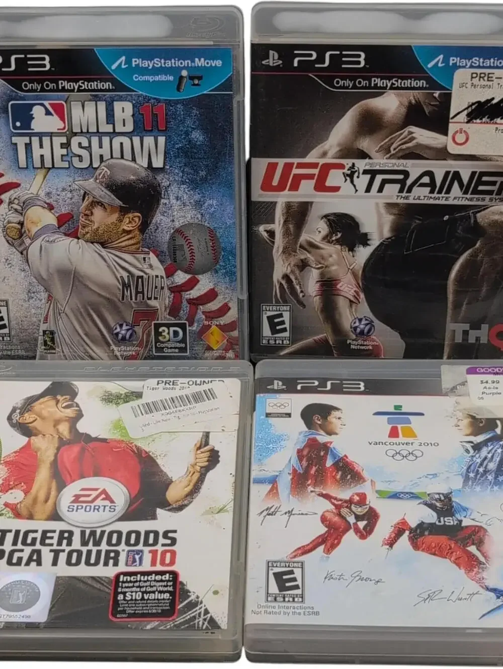 PlayStation 3 Games Lot MLB 11 The Show UFC Trainer‎ Tiger Woods Vancouver 2010